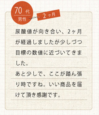 尿酸ケア習慣のお声8